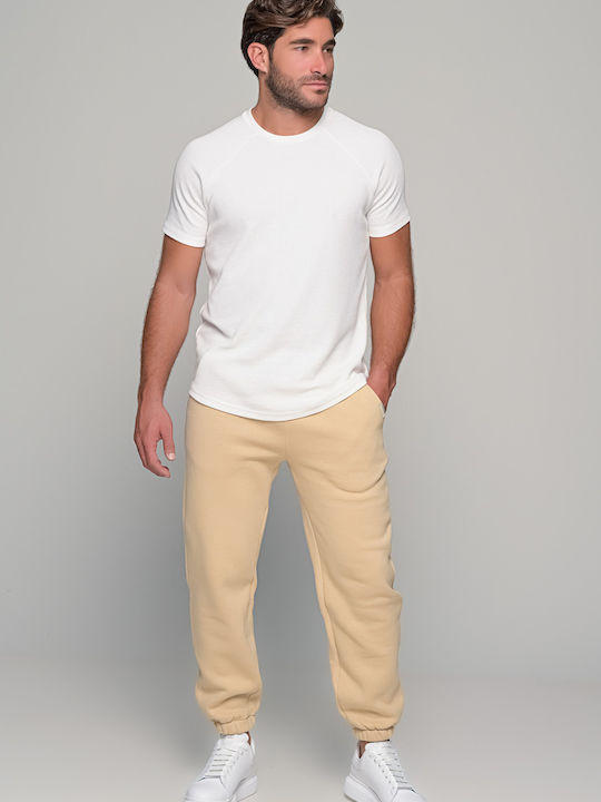 Basic Sweatpants with Elastic Beige