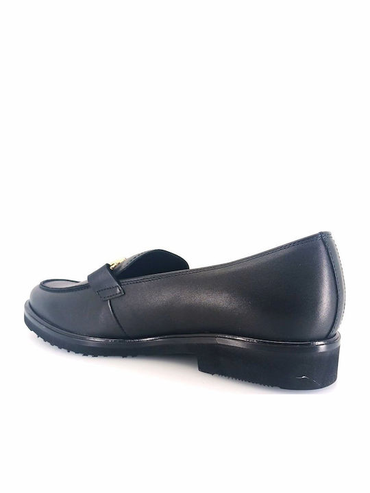 Δερμάτινα Γυναικεία Loafers σε Μαύρο Χρώμα