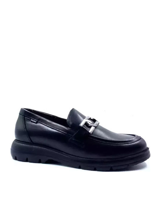 Leather Women's Moccasins in Black Color