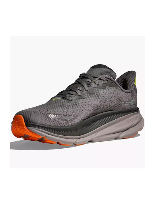 Clifton 9 Gore-tex Sport Shoes Running Gray Waterproof with Gore-Tex Membrane