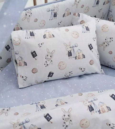 Vesta Home Vesta Home Baby Sheets Crib Cotton Set Astra Blue 120x165cm 3 Pieces