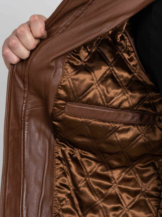 Delta Leather Jacket Biker Cognac