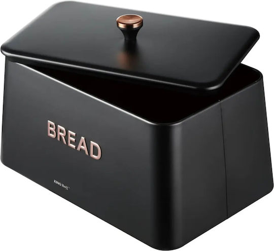 KING Hoff Cutie de pâine cu capac Inox Neagră 35x23x21cm