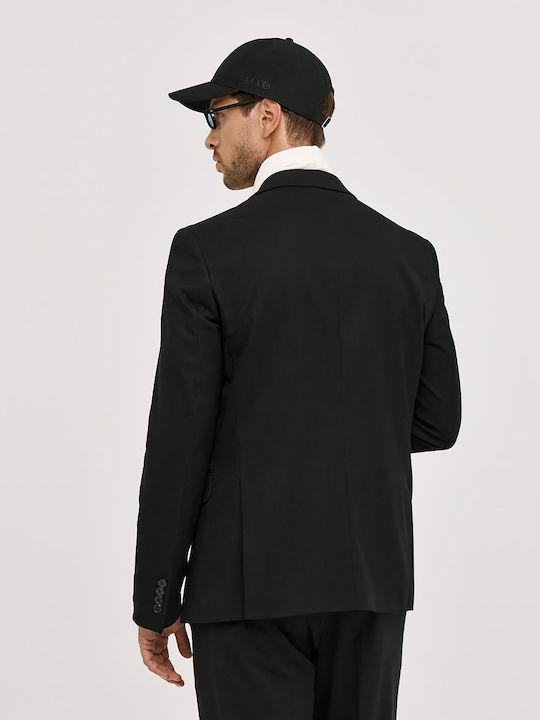 Men's Winter Suit Jacket Slim Fit Black