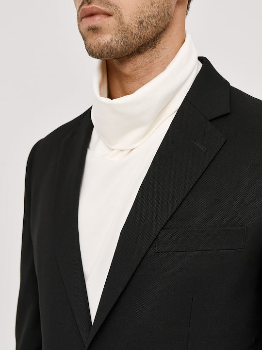 Men's Winter Suit Jacket Slim Fit Black