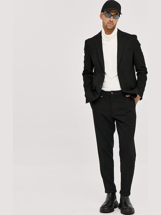 Men's Winter Suit Jacket Slim Fit Black