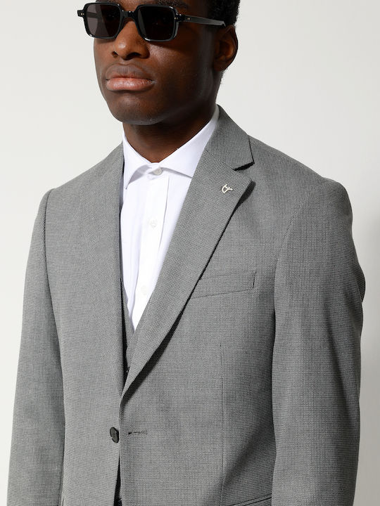 Men's Suit with Vest Gray