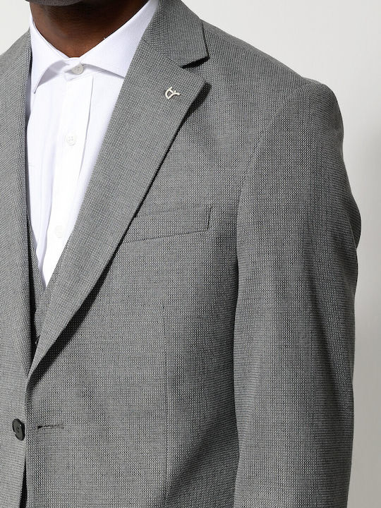 Men's Suit with Vest Gray