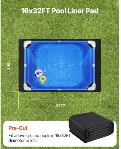 Vevor Accesorii pentru piscină 16x32cm Negru