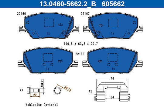 Ate Brake Pad Set Disc Brake 13.0460-5662.2