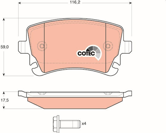 Trw Brake Pad Set Disc Brake Gdb1516