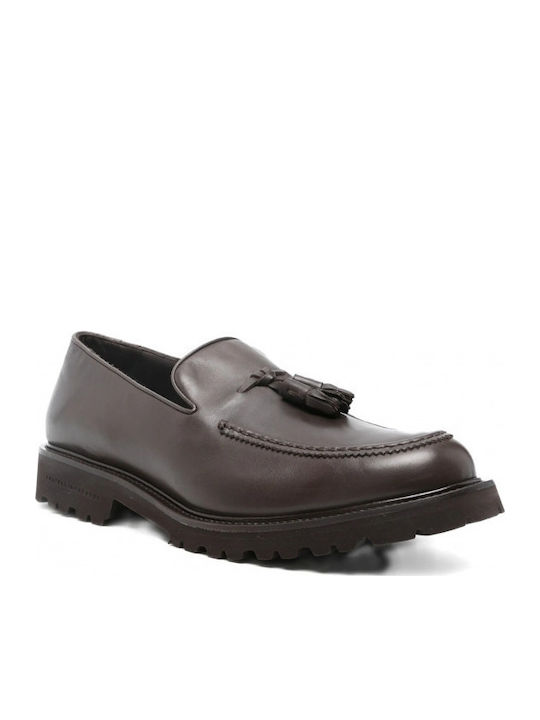 Δερμάτινα Ανδρικά Loafers σε Καφέ Χρώμα