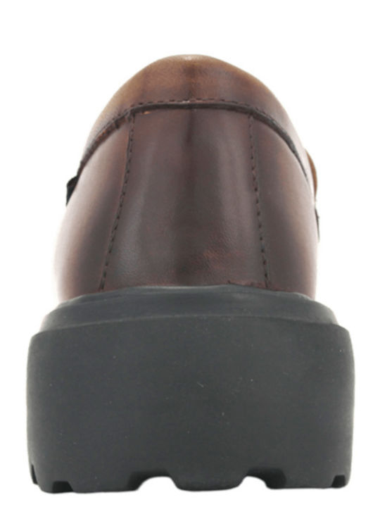 Leder Herren Mokassins in Tabac Braun Farbe