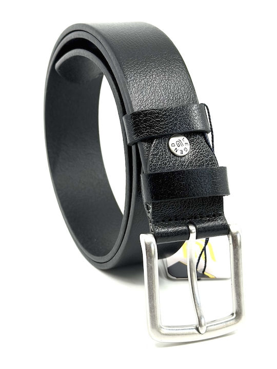Wide Men's Belt Leather Black