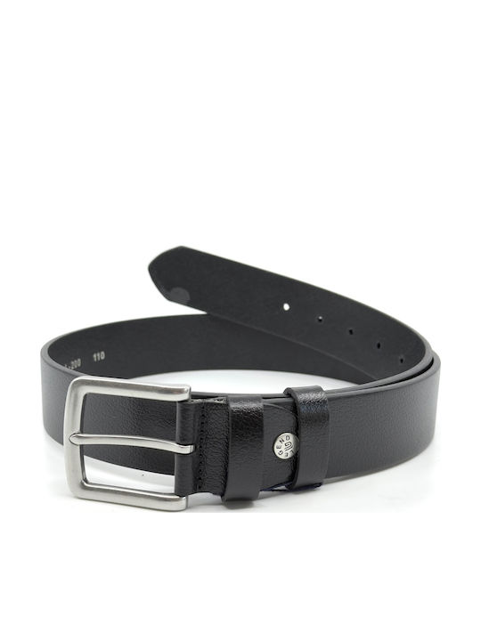 Wide Men's Belt Leather Black