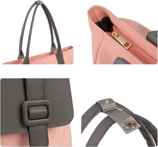 Lequeen Shoulder/Hand Diaper Bag Pink 43x13.5x36cm.