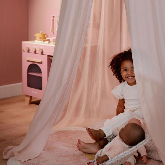 Little Dutch Mückennetz Kinderbett Pure Soft Baumwolle CA30155037 Rosa 250cm Blüte