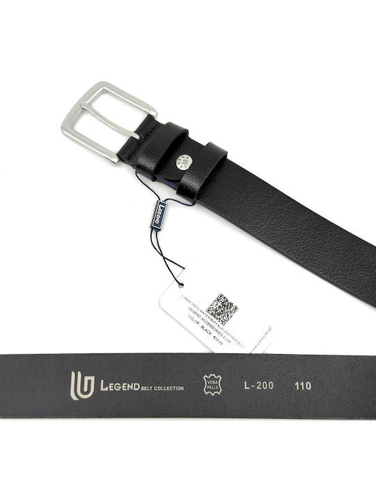 Wide Men's Belt Leather Black