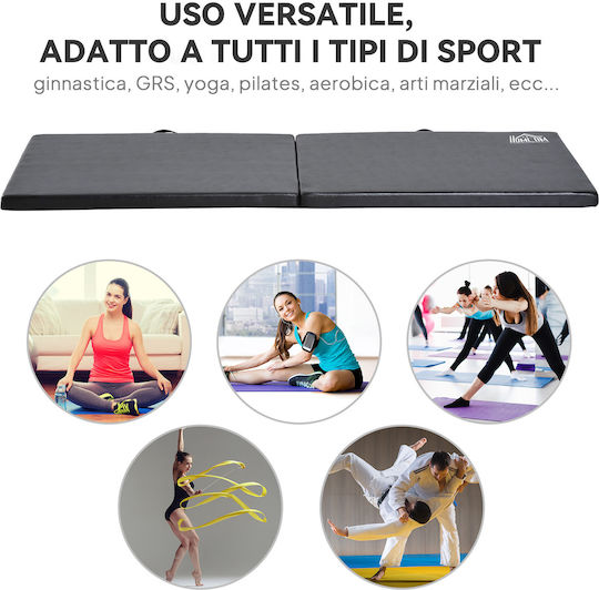 HomCom Exercise Mat Black (180x60x5cm)