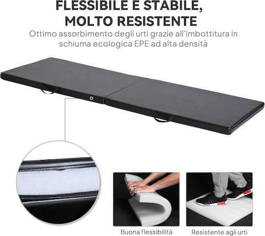 HomCom Exercise Mat Black (180x60x5cm)