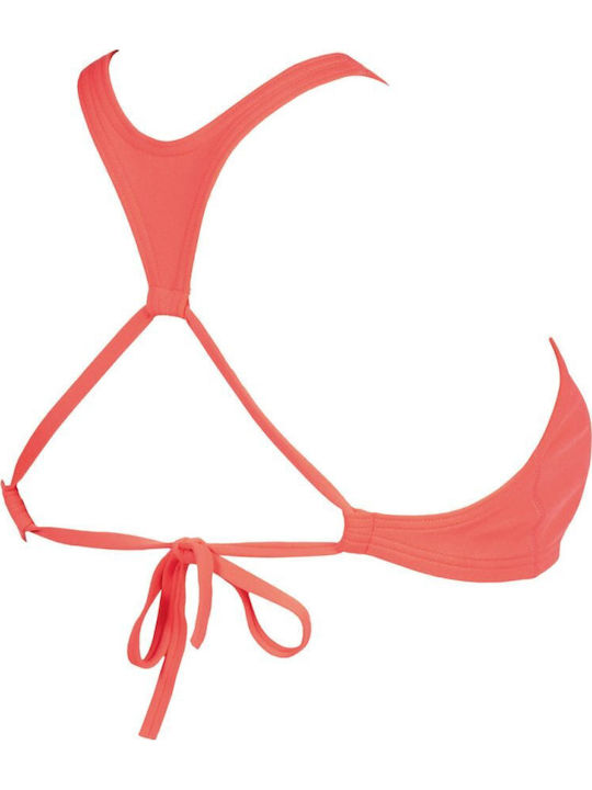 High Neck Bikini Top Shiny Pink/Yellow Star Red