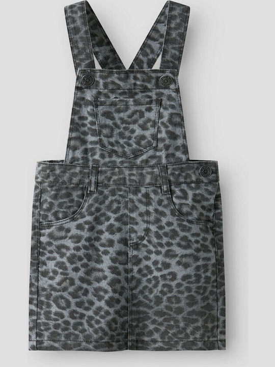 Детски шорт/бермуда Гащеризон Деним Grey Leopard Print