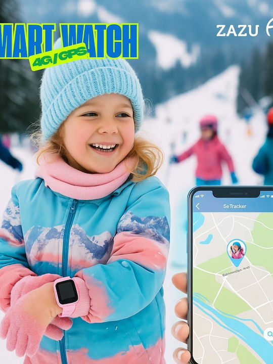 Zazu Fun Smart Watch 4g/gps Εντοπισμού & Βιντεοκλήση Ρόζ