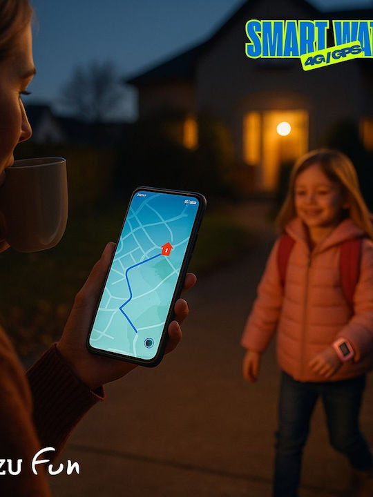 Zazu Fun Smart Watch 4g/gps Εντοπισμού & Βιντεοκλήση Ρόζ