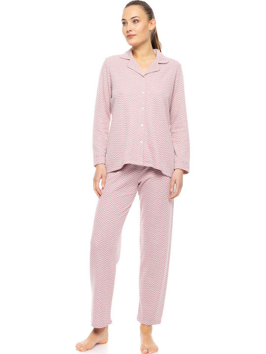 Pink Label Winter Damen Pyjama-Set Rosa