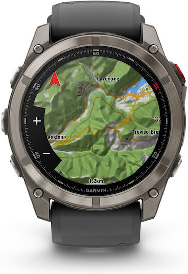 Garmin Fenix 8 Pro Титан 51мм Смартчасовник с eSIM и Пулсомер (Graphite/Black Silicone)