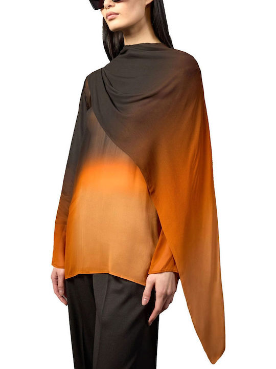 Damen Bluse Brown-orange