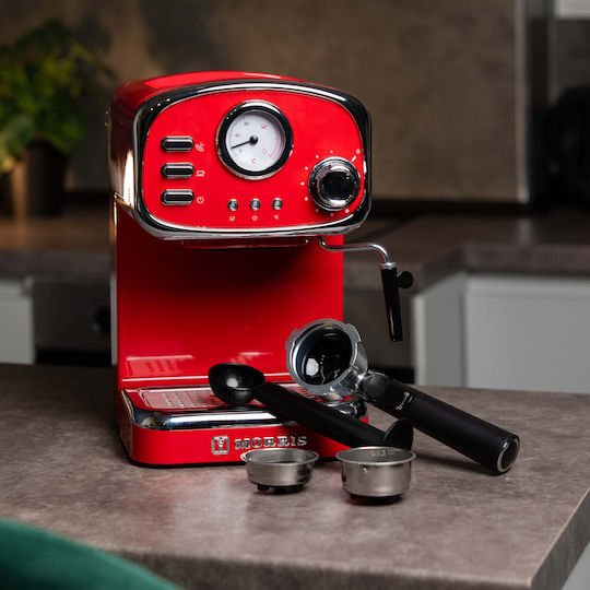 Morris Automatic Espresso Machine 1100W Pressure 20bar Red R20808EMR