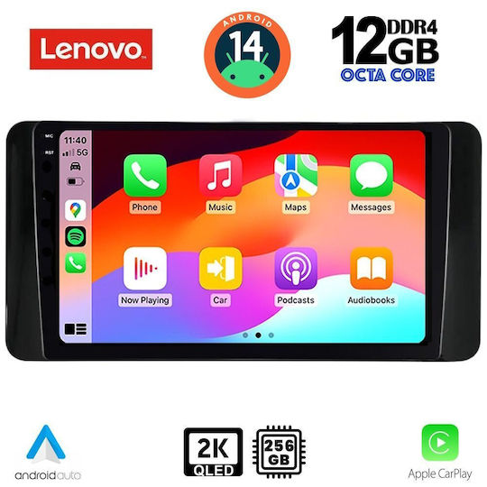 Lenovo Sistem Audio Auto pentru Toyota Croazieră pe uscat 2023 (Bluetooth/USB/WiFi/GPS/Apple-Carplay/Android-Auto) cu Ecran Tactil 10"