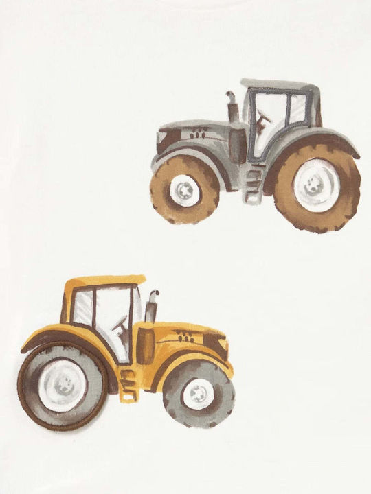 Παιδική Μπλούζα Μακρυμάνικη Κρεμ Playtractor