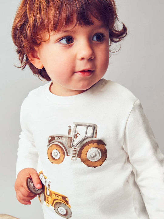 Παιδική Μπλούζα Μακρυμάνικη Κρεμ Playtractor