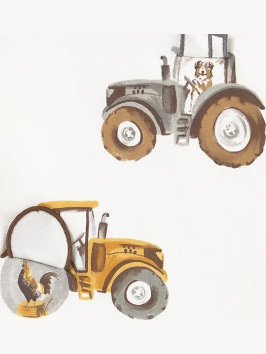 Παιδική Μπλούζα Μακρυμάνικη Κρεμ Playtractor