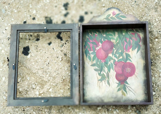 Artifact Cutie pentru Coroană de Nuntă Dreptunghiulară Lemnoasă Roz 30x25εκ.