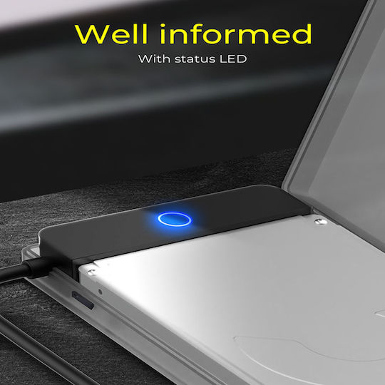 Icy Box Твърд диск кутия 2.5" SATA III с връзка USB 3.2 в Сив цвят 60979