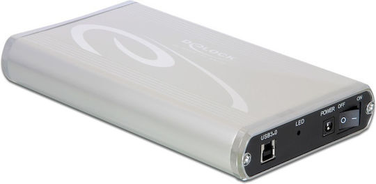 DeLock Θήκη για Σκληρό Δίσκο 3.5" SATA III με σύνδεση USB 3.0 σε Ασημί χρώμα