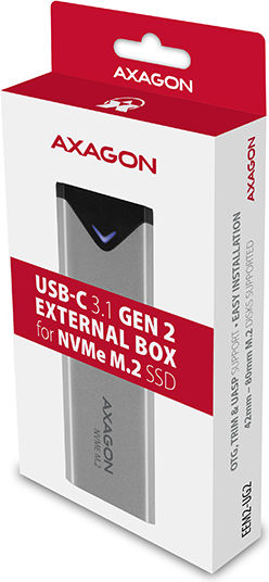 Axagon Θήκη για Σκληρό Δίσκο M.2 PCI Express NVME με σύνδεση Type-C σε Ασημί χρώμα