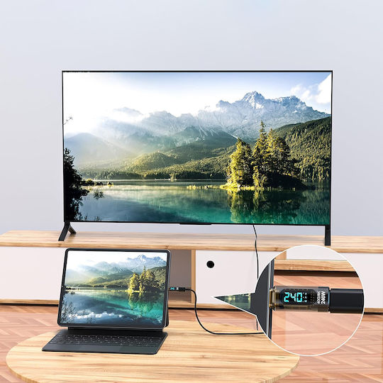 Techsuit Μετατροπέας USB-C / Thunderbolt 3 male σε USB-C / Thunderbolt 3 female Γκρι 1τμχ