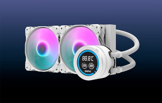 Darkflash DN-D240 Water Cooling AIO CPU With 2 120mm Fans White
