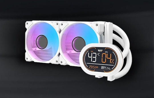 Darkflash DH240D Water Cooling AIO CPU With 2 Fans 120mm And ARGB Lighting White