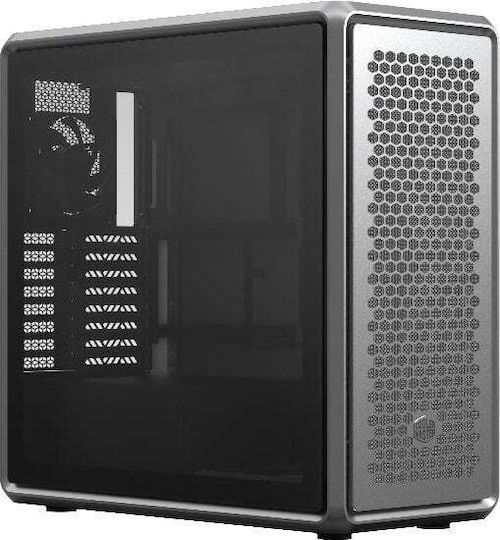 CoolerMaster Masterframe 600 Gaming Midi Tower Κουτί Υπολογιστή με Πλαϊνό Παράθυρο Ασημί