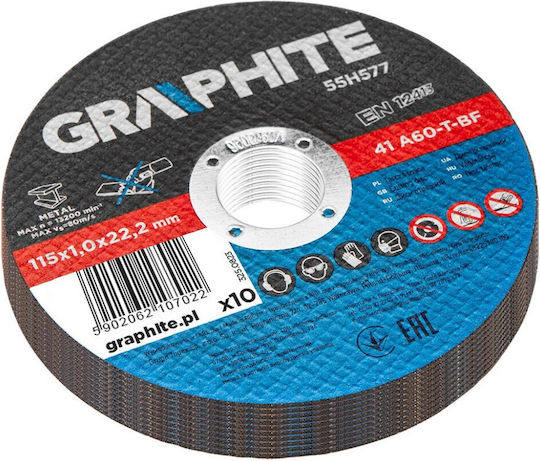 Graphite Cutting Disc Metal Hole Diameter 115mm 10pcs