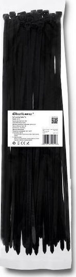 Qoltec Δεματικά Καλωδίων Πλαστικά 400mmx7.2mm σε Μαύρο χρώμα (50τμχ) (52222)