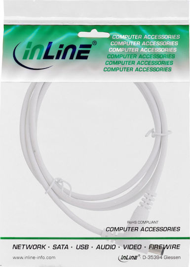 Inline DC Extension Cable DC Male Female Plug 5.5x2.1 Mm AWG 18 White 2 M