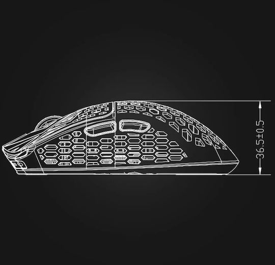 Vancer Akitsu Carbon Fiber Ασύρματο Gaming Ποντίκι 26000 DPI Μαύρο