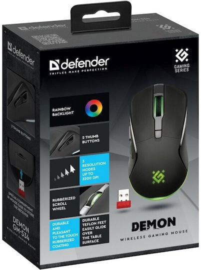 Defender Demon GM-534 Wireless RGB Gaming Mouse 3200 DPI Black