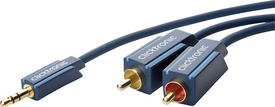 Clicktronic 3,5mm Klinkenkabel mit RCA-Stecker Blau 3m